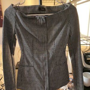 Theory Boatneck Top with Front Zip Closure